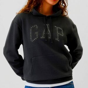 Gap Logo Hoodie in Black Rhinestone - XL
